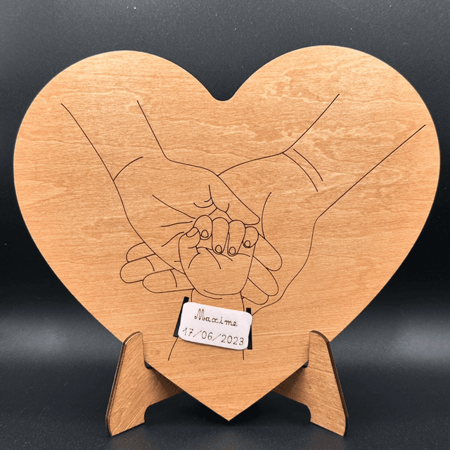 Support bracelet de naissance en forme de Coeur